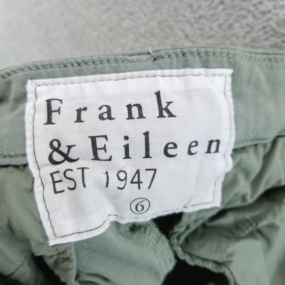 Frank & Eileen Pants Womens‎ 6 Green Wicklow Italian Chino Raw Hem Luxury - Picture 3 of 9